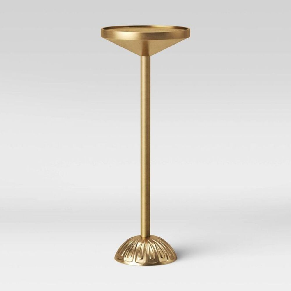 Catalana Round Figural Metal Drink Table Brass - Threshold